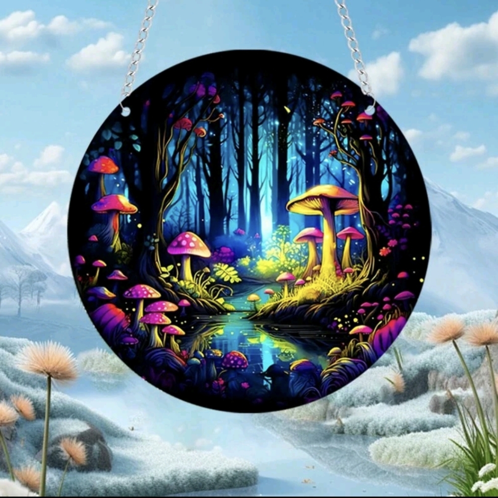 Forest Mushroom Acrylic Suncatcher